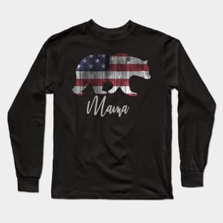 Mama Bear 4th of july flag american Long Sleeve T-Shirt